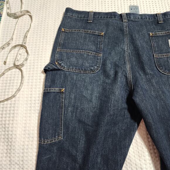 CARHARTT EUC MENS SIZE 42 x 30 DENIM CARGO CARPENTER JEANS - Picture 11 of 11